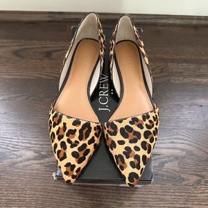 J crew Leopard print calf hair flats size 6.5